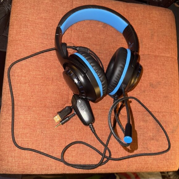 MASACEGON H-10 GAMING HEADSET BLACK & BLUE - Picture 1 of 6
